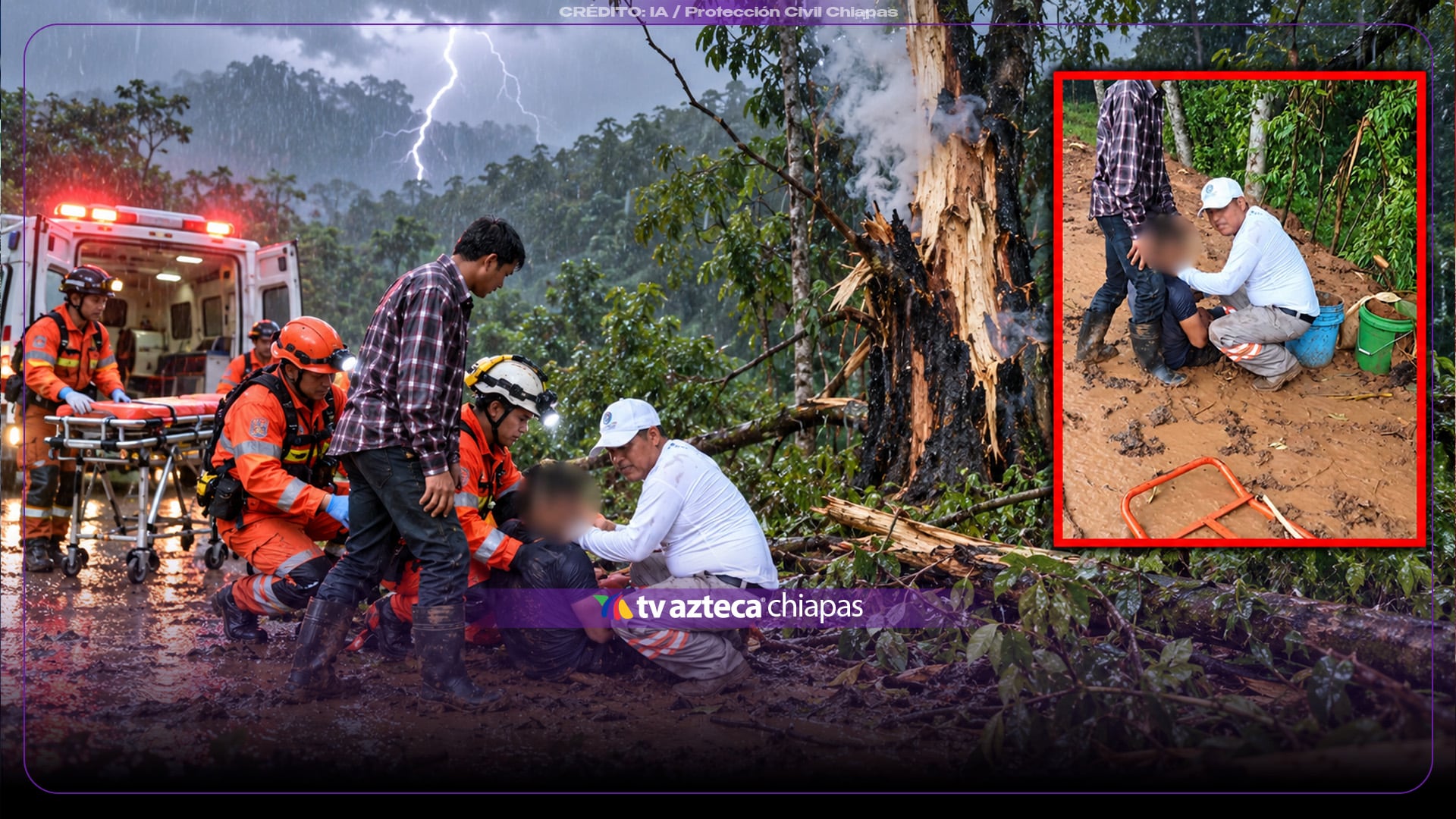 Rayo mata a una persona y deja otra lesionada durante tormenta eléctrica en Chiapas