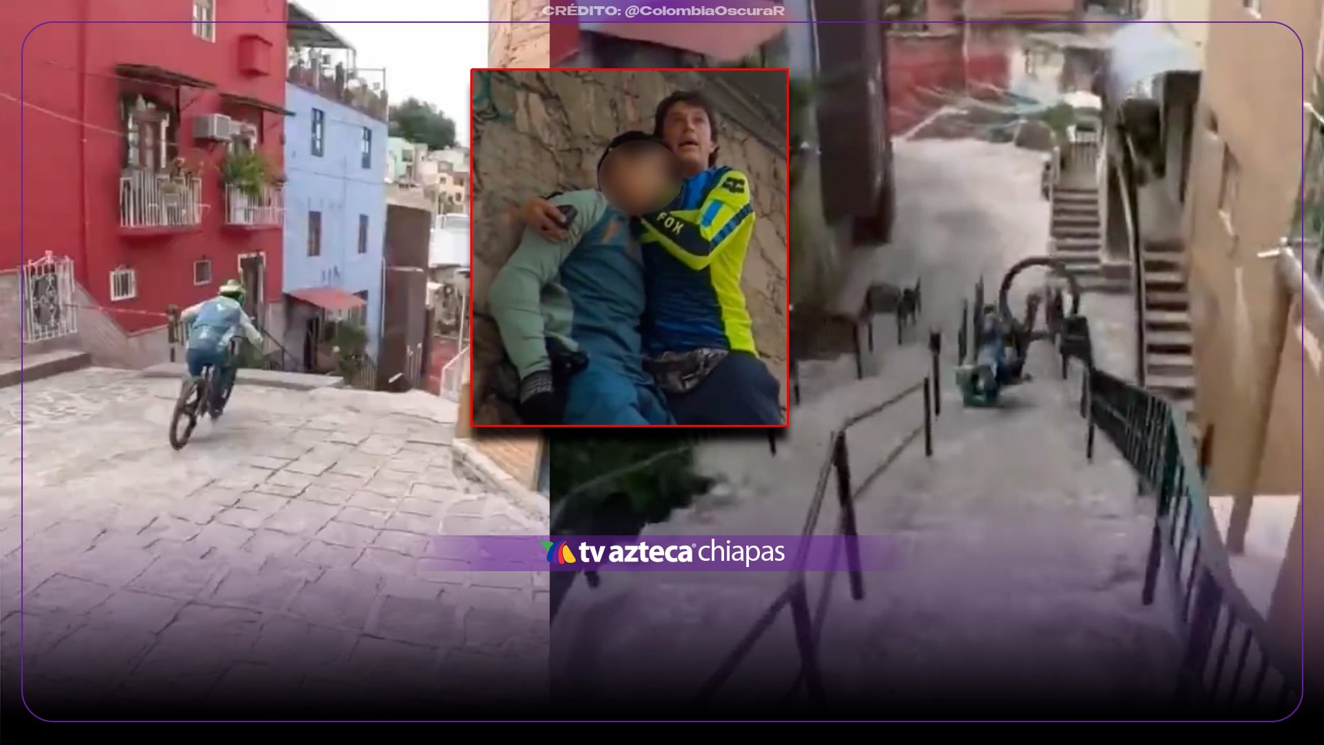 VIDEO IMPACTANTE: Ciclista casi pierde la vida al hacer “downhill urbano”sufriendo una grave caída en un callejón