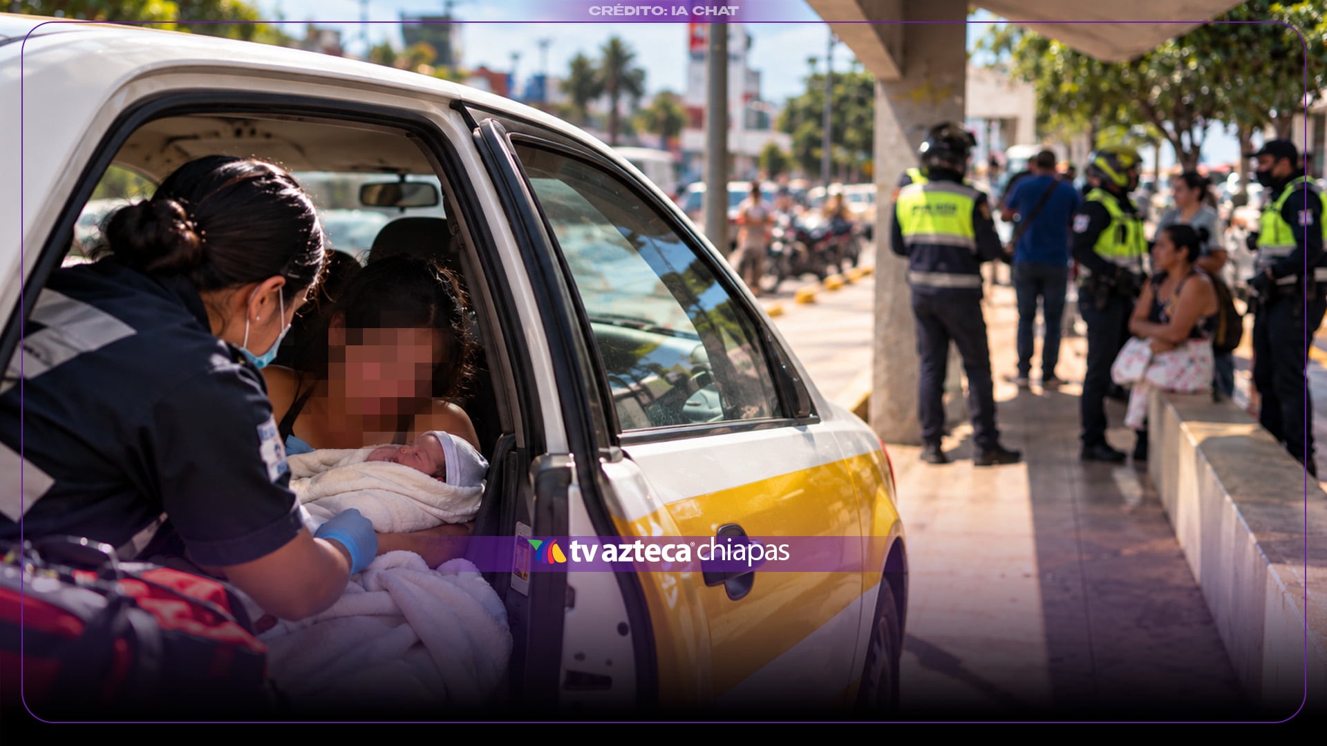 ¡El pasajero más esperado! Bebé nace en un taxi en el parque 5 de Mayo en Tuxtla Gutiérrez