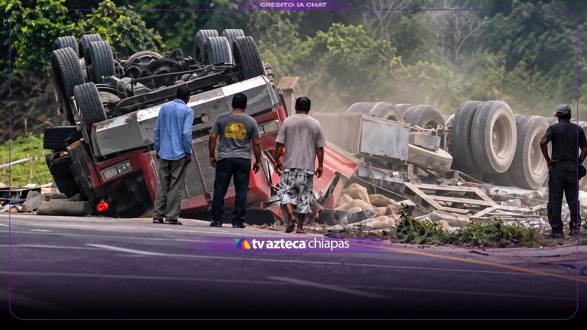 ¡Tráiler pierde el control! Accidente en la carretera Tonalá-Pijijiapan: camión cargado de cemento vuelca