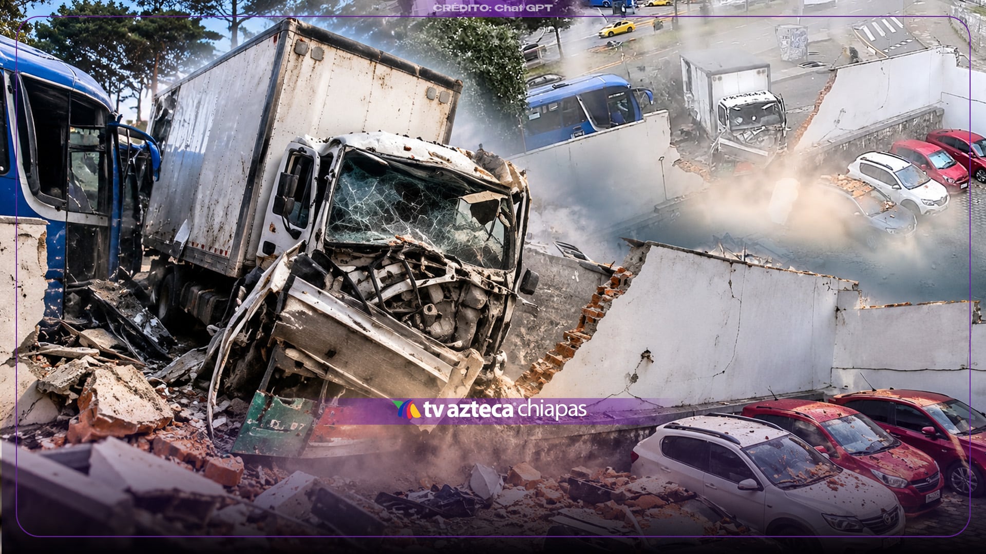 VIDEO IMPACTANTE: Camión se queda sin frenos y embiste a un autobús
