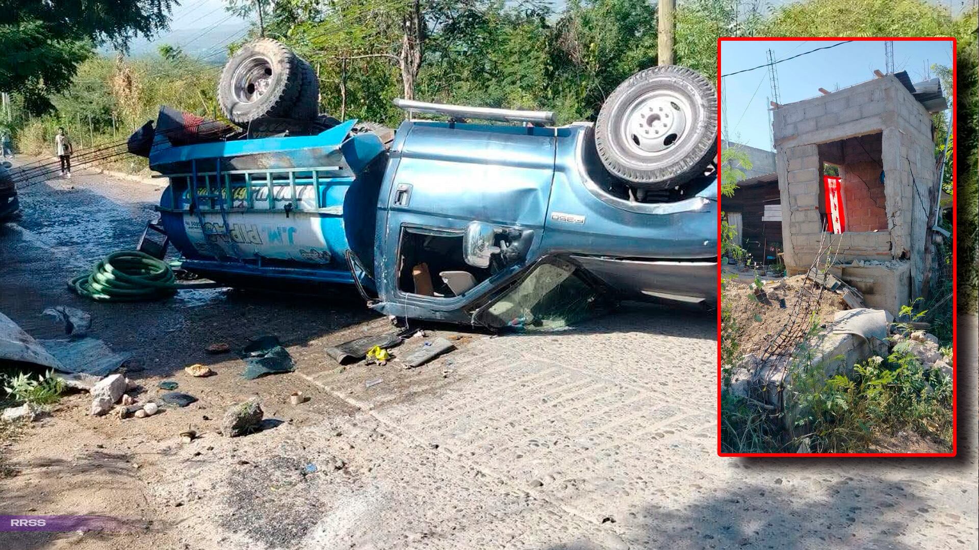 ¡Se quedó sin control! Pipa de agua choca contra una vivienda en Chiapa de Corzo