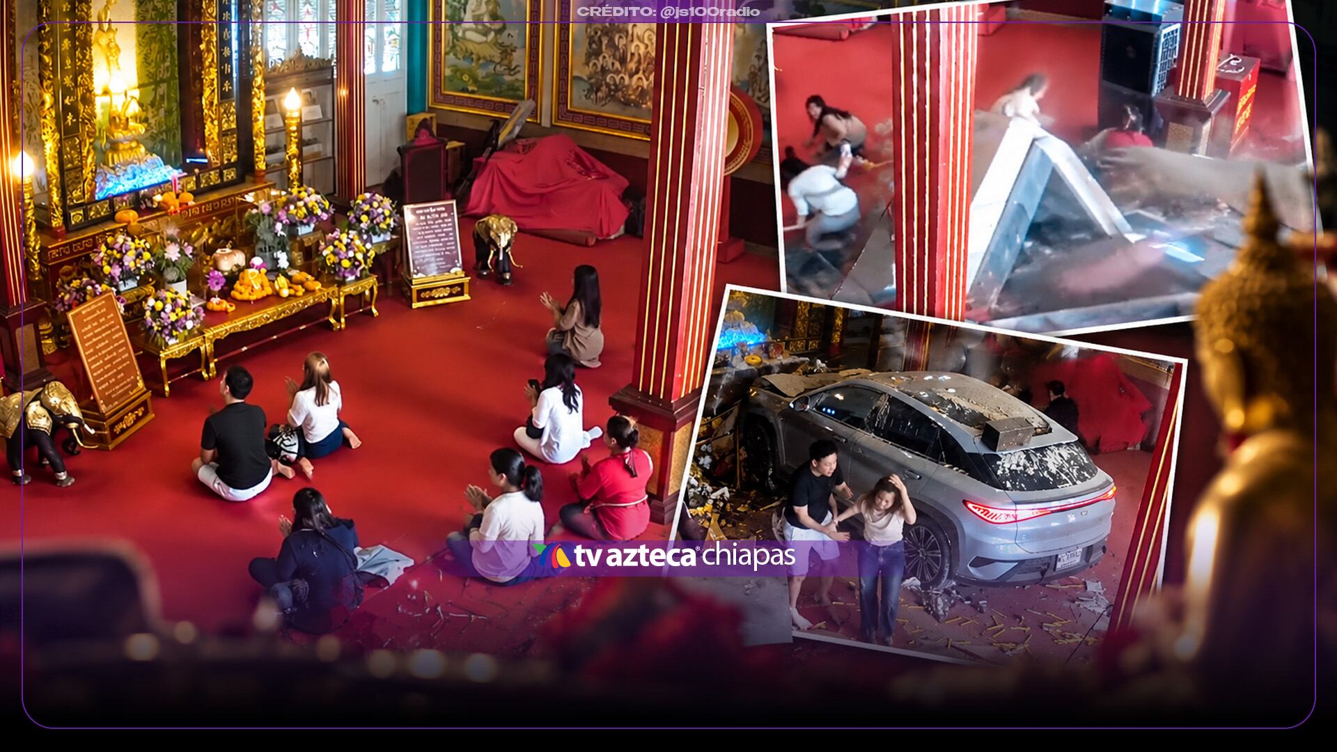 Atropellamiento masivo durante rezo en templo