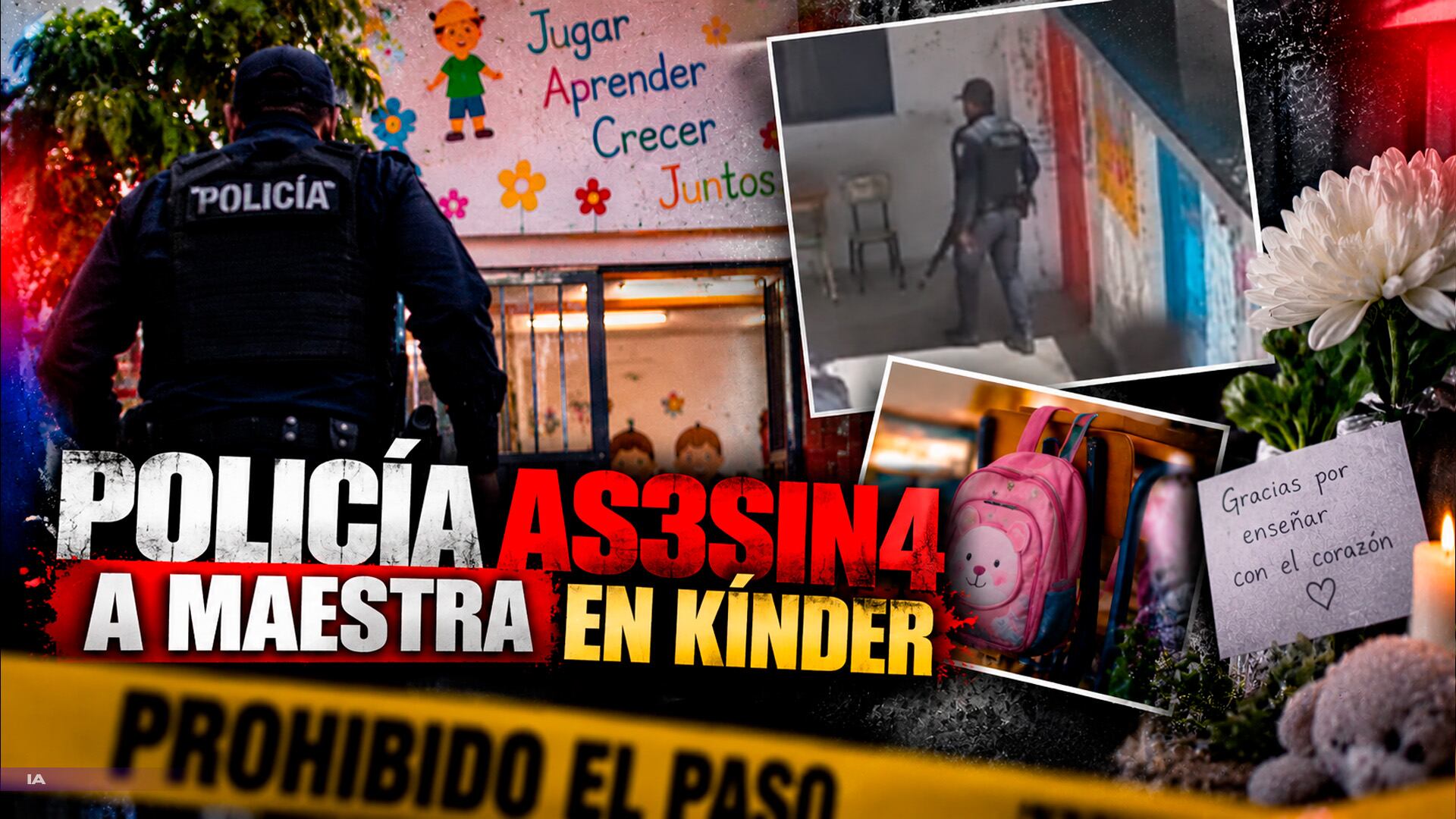 ¡Tragedia en jardín de niños! Policía entra armado y mata a una maestra| VIDEO