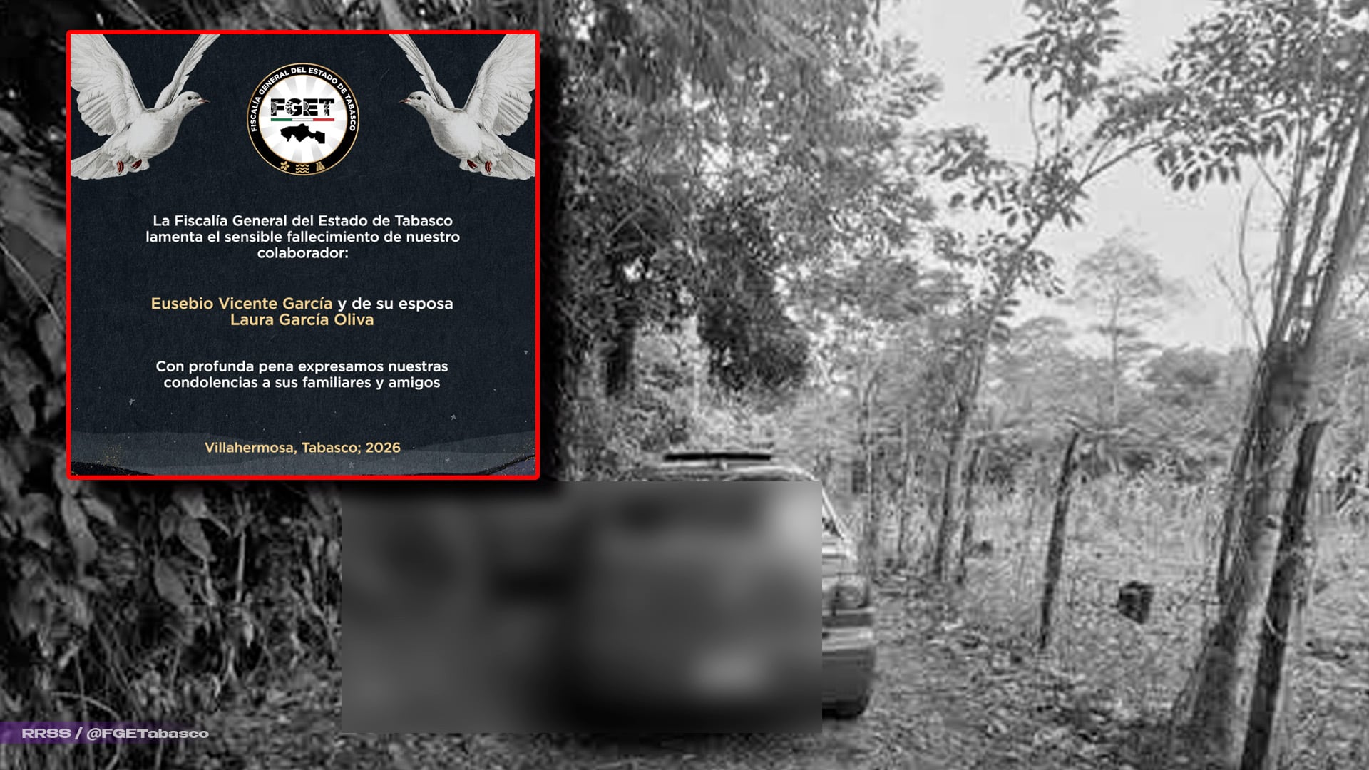 ¡Tragedia en Tabasco! Hallan sin vida a trabajador de la FGE y a su esposa en carretera