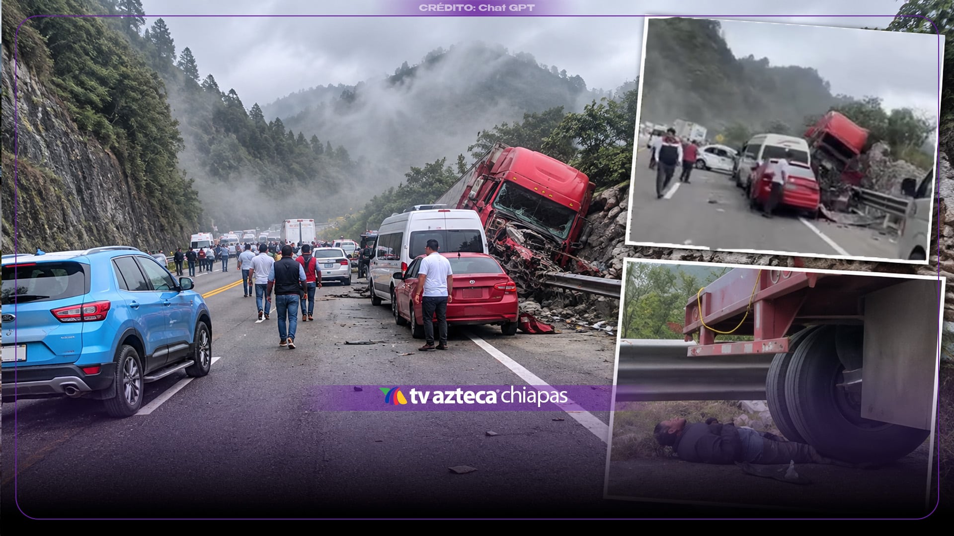 ¡Tráiler embiste fila de autos en la carretera Tuxtla San Cristóbal! Múltiples heridos y víctimas fatales