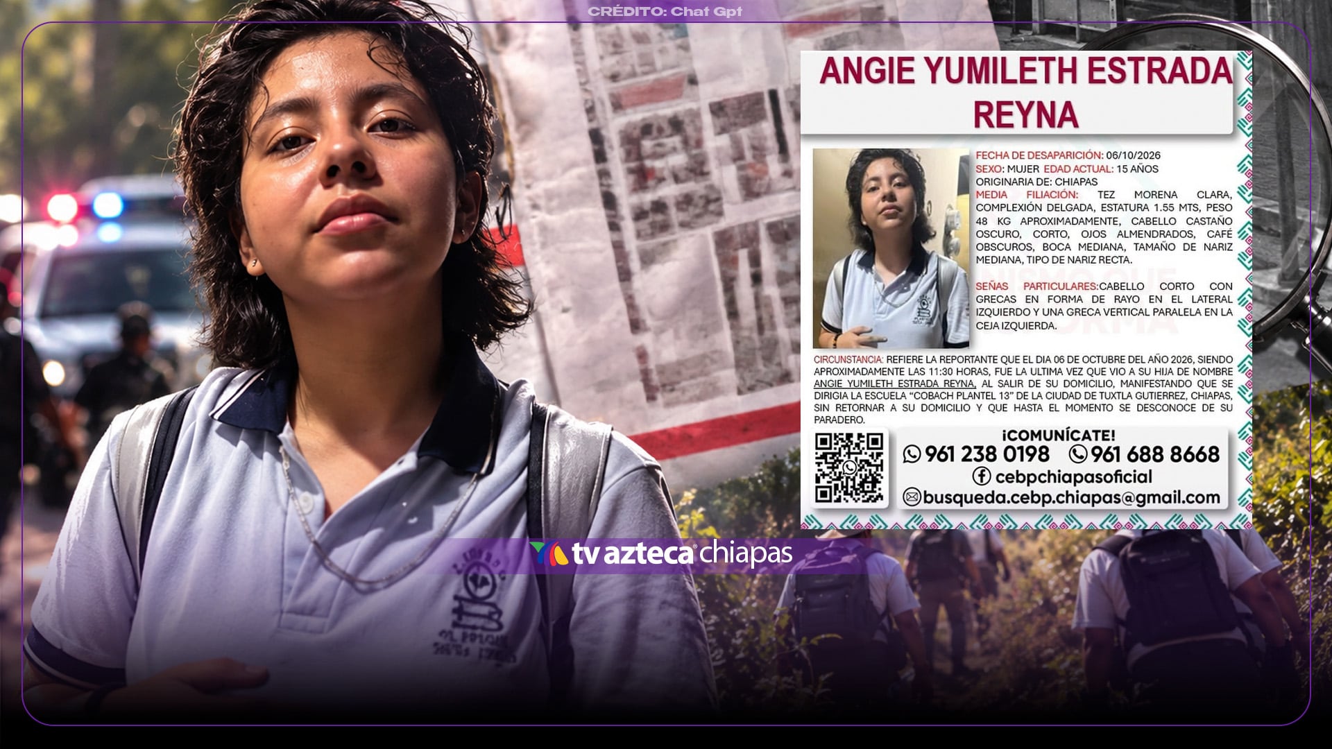 ¡Dijó que iba a la prepa y desapareció en Tuxtla Gutiérrez! Se busca a Angie Yumileth