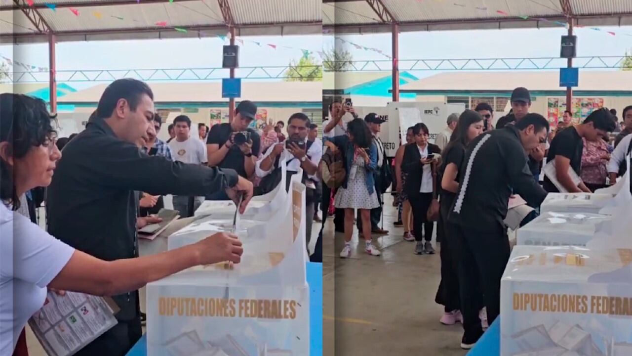 El candidato Eduardo Ramírez Aguilar ejerce su derecho a votar en Comitán