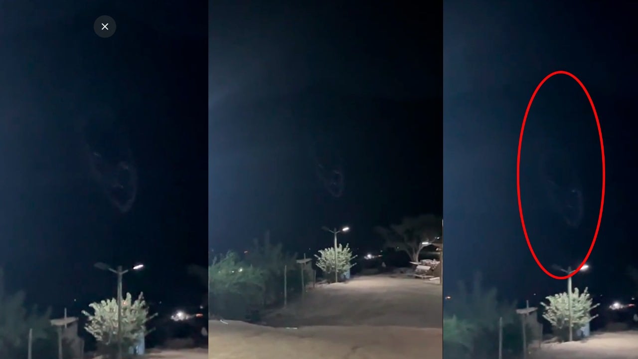Cara gigante en el cielo