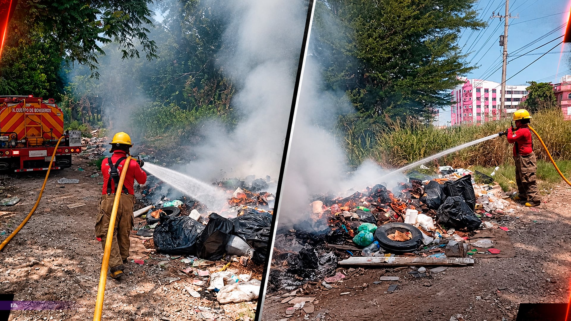 ¡Villahermosa en llamas! Incendio de llantas provoca densa columna de humo en Tabasco