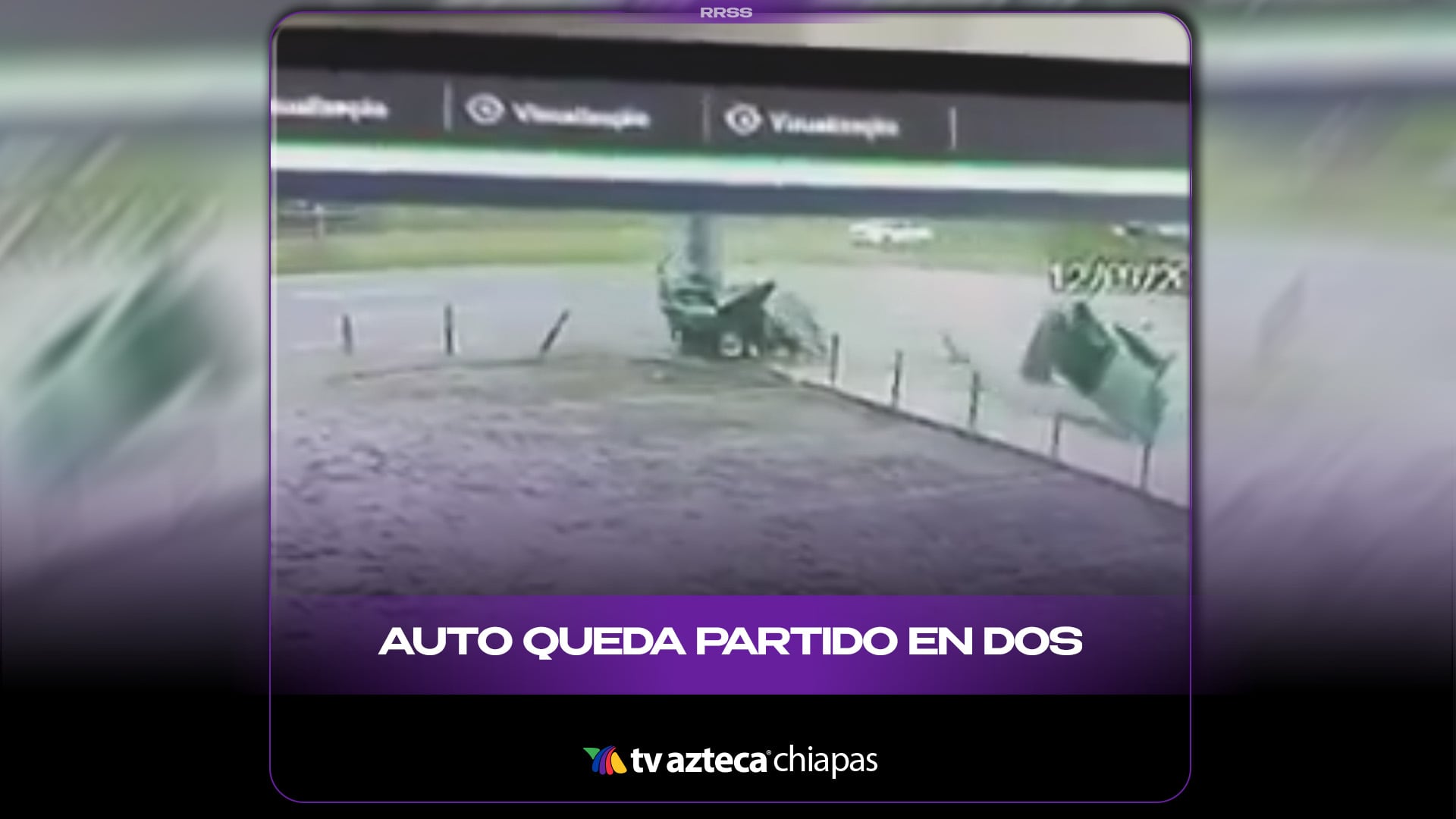 AUTO QUEDA PARTIDO EN DOS