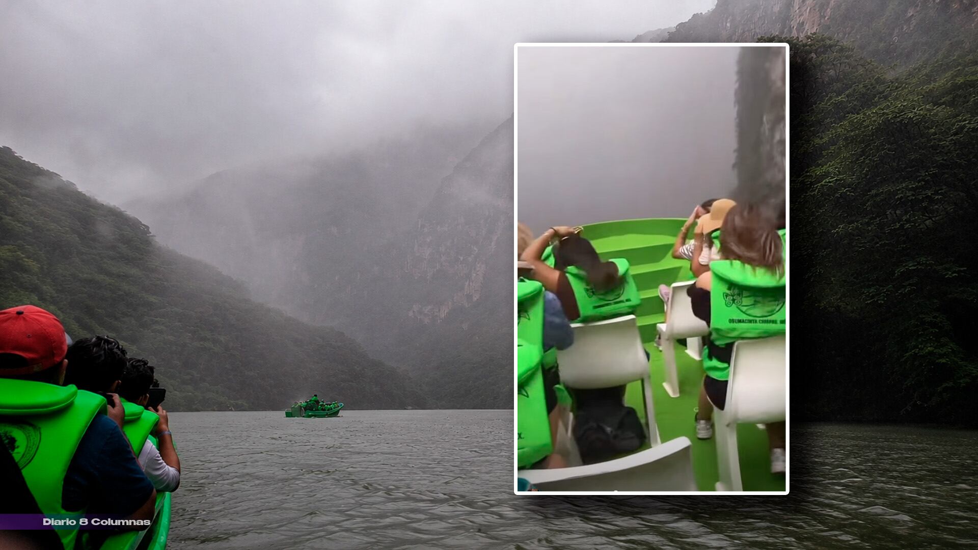 Cañón del Sumidero: captan impresionante tormenta durante paseo en lancha y el video se hace viral