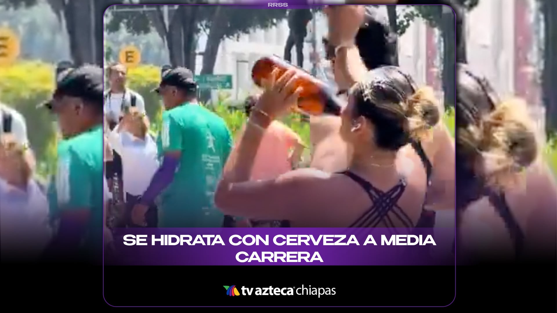 SE HIDRATA CON CERVEZA A MEDIA CARRERA