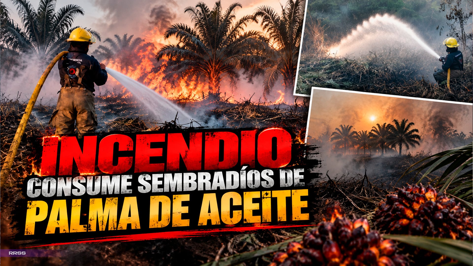 ¡Fuego fuera de control! Incendio de pastizal devora hectáreas de palma de aceite en Jalapa, Tabasco