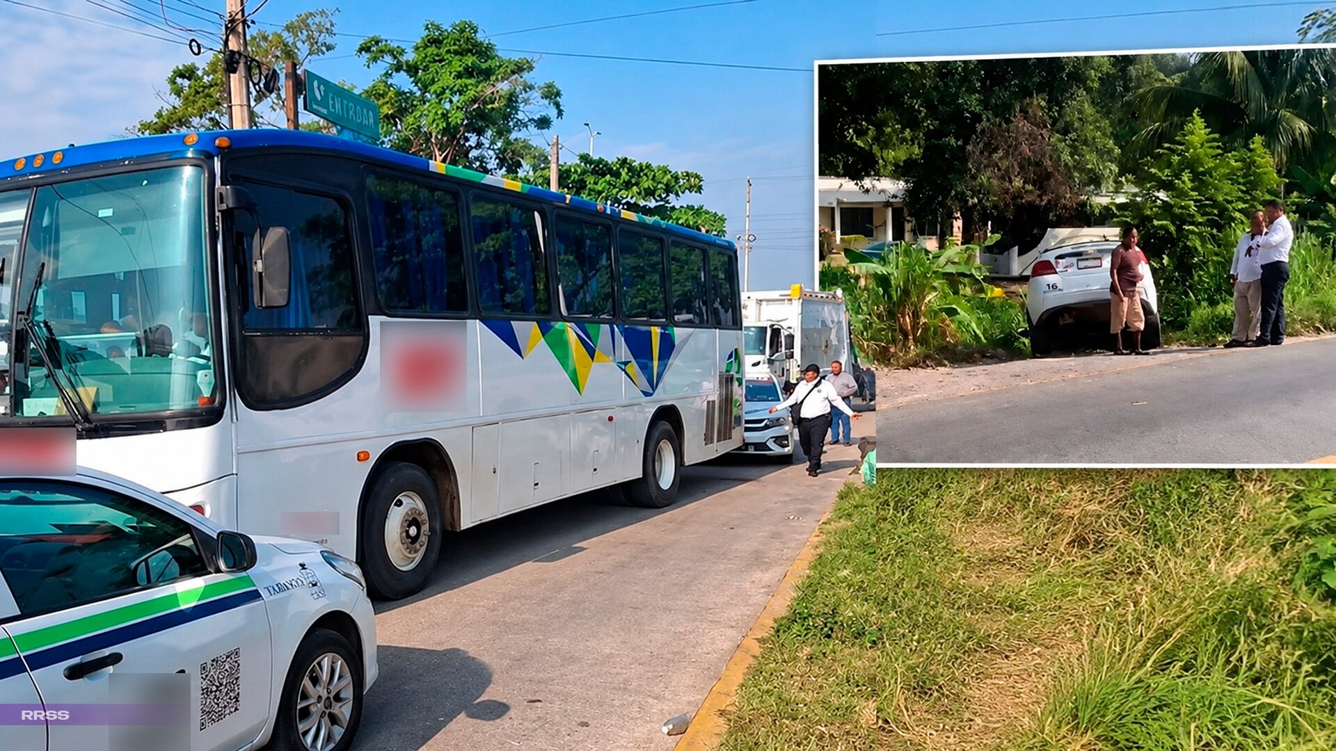 ¡Tensión en Huimanguillo! Taxistas retienen a conductor de autobús de transporte tras presunto accidente en Tabasco