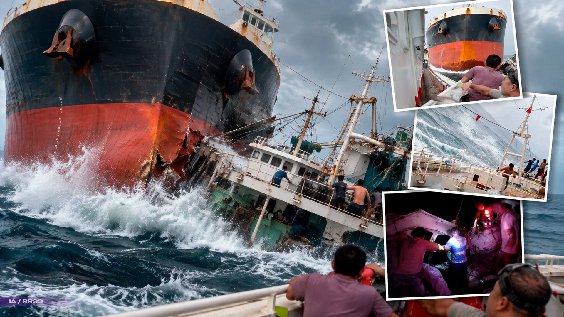 Choque de barcos Singapur