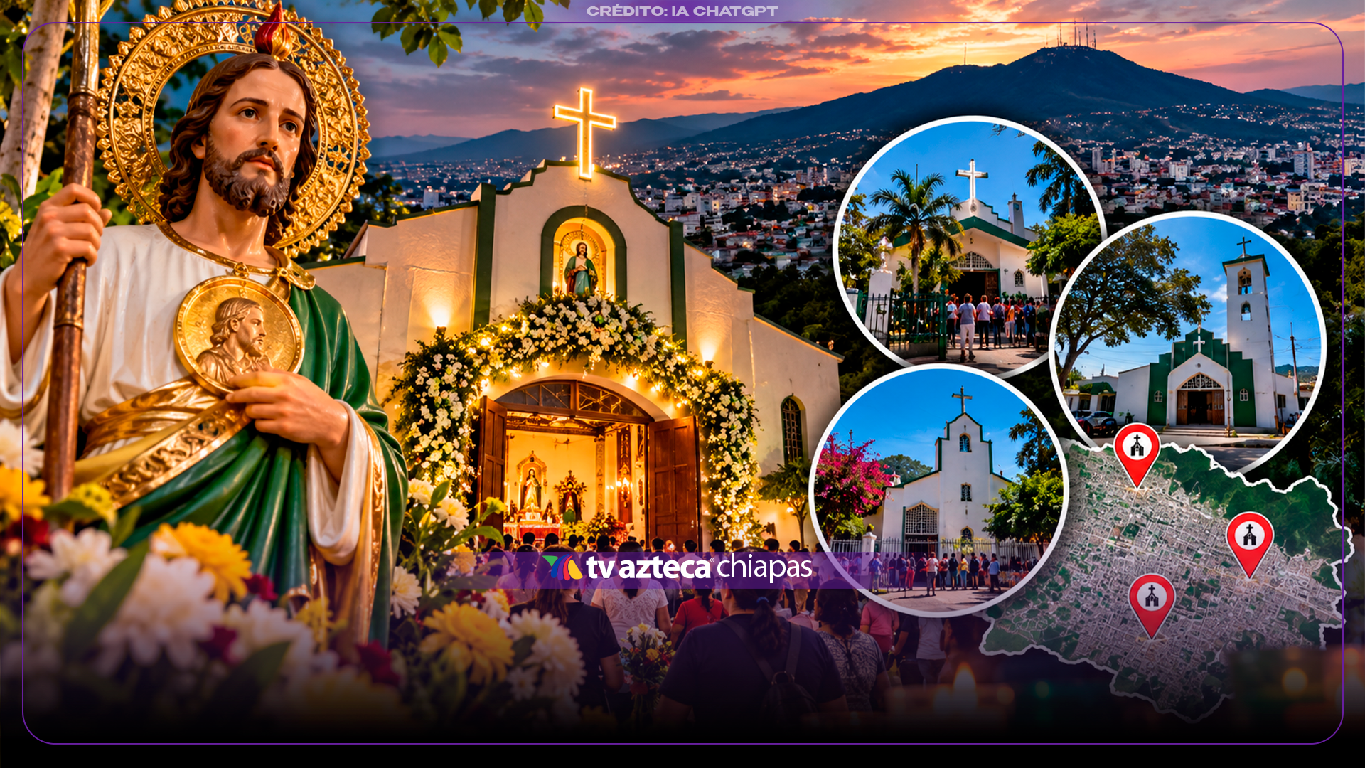 Fiesta de San Judas Tadeo 2026 en Tuxtla Gutiérrez: ¿Dónde se encuentran su capilla o templo?