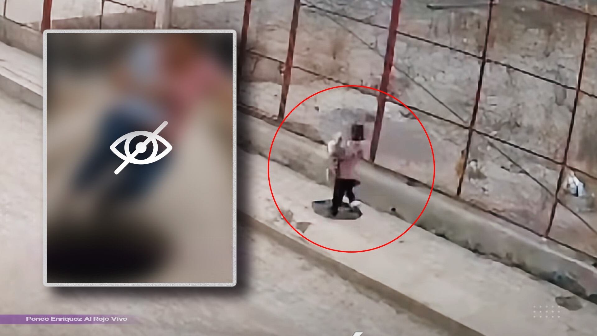 VIDEO: ¡Caminaba con su bebé y cayó a una alcantarilla! El accidente quedó grabado por una cámara vecinal