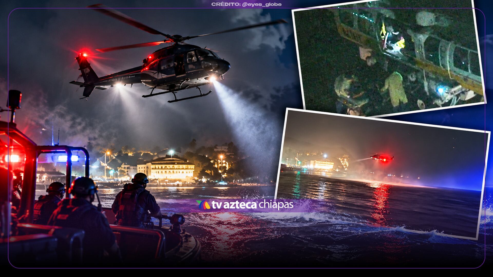 Helicóptero se desploma en el océano justo después de despegar; dos personas murieron