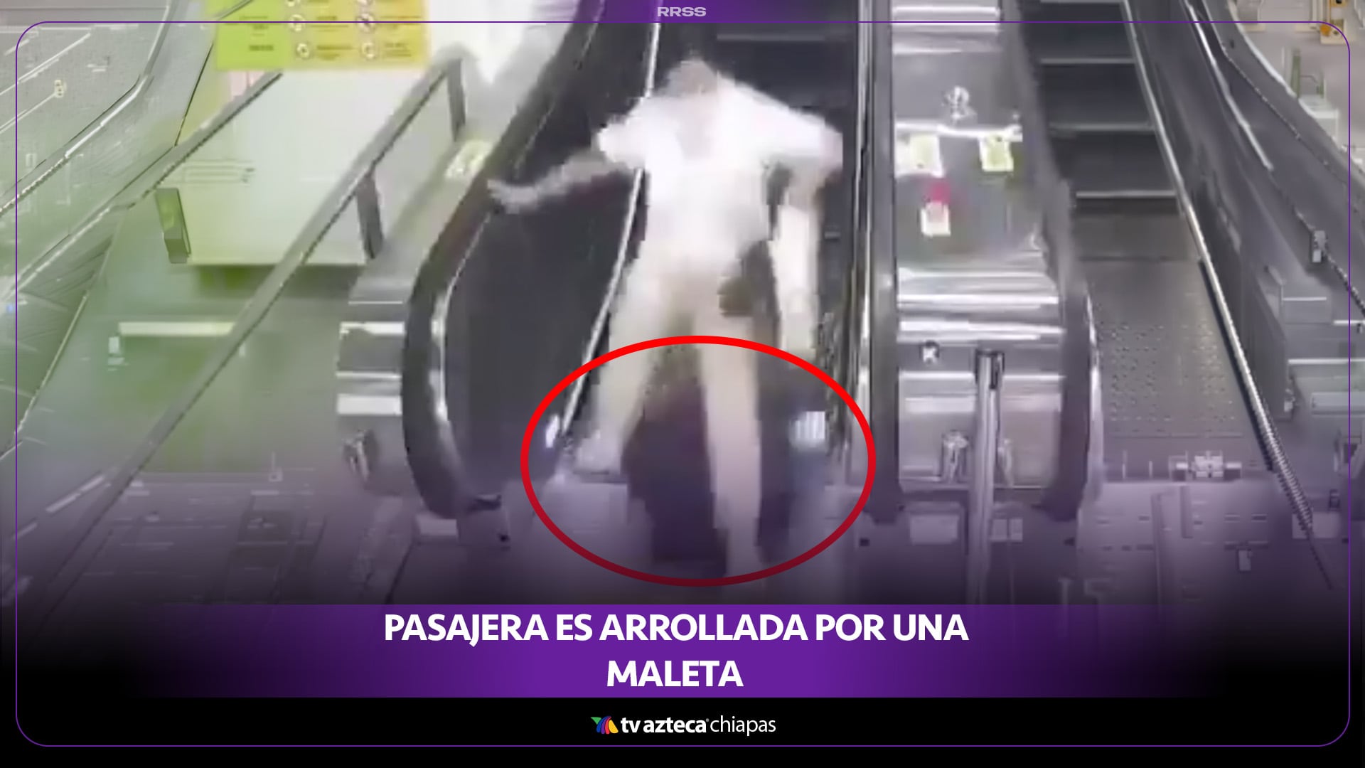 PASAJERA ES ARROLLADA POR UNA MALETA