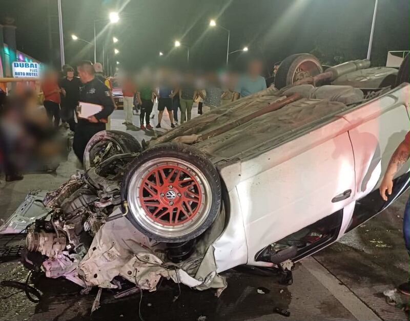 Volcadura de automóvil Tuxtla Gutiérrez