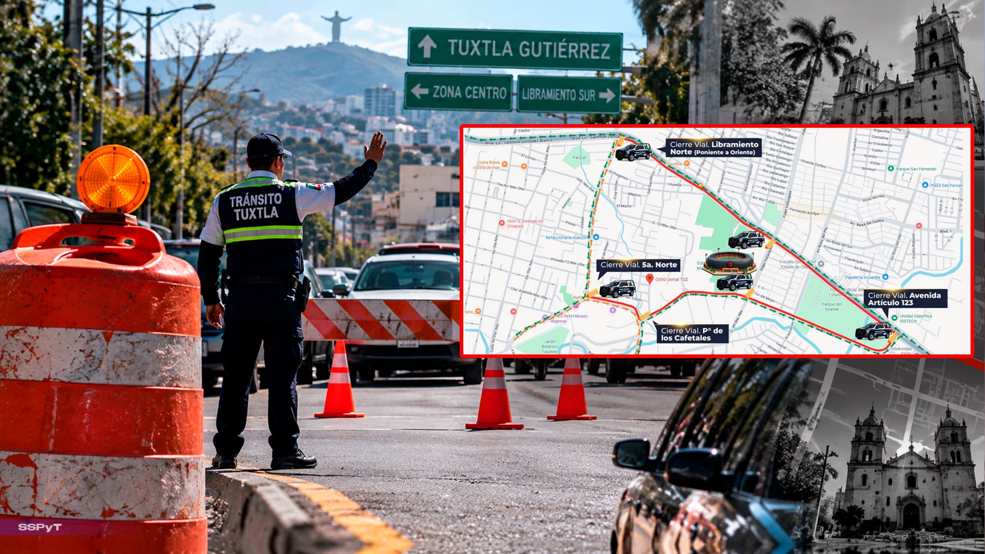 ¡Toma precauciones! Habrá cierres viales en Tuxtla este viernes 11 de septiembre; checa las vías alternas