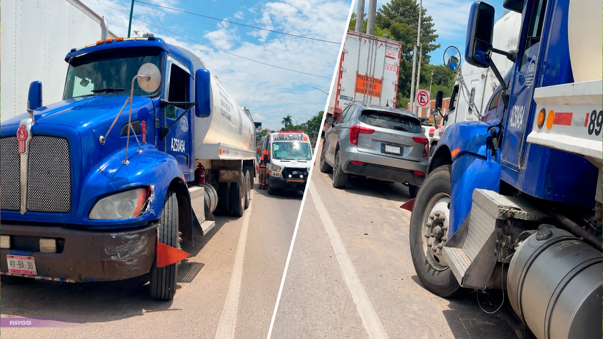 ¡Choque en carretera! Pipa impacta a camioneta y deja dos lesionados rumbo a Tuxtla