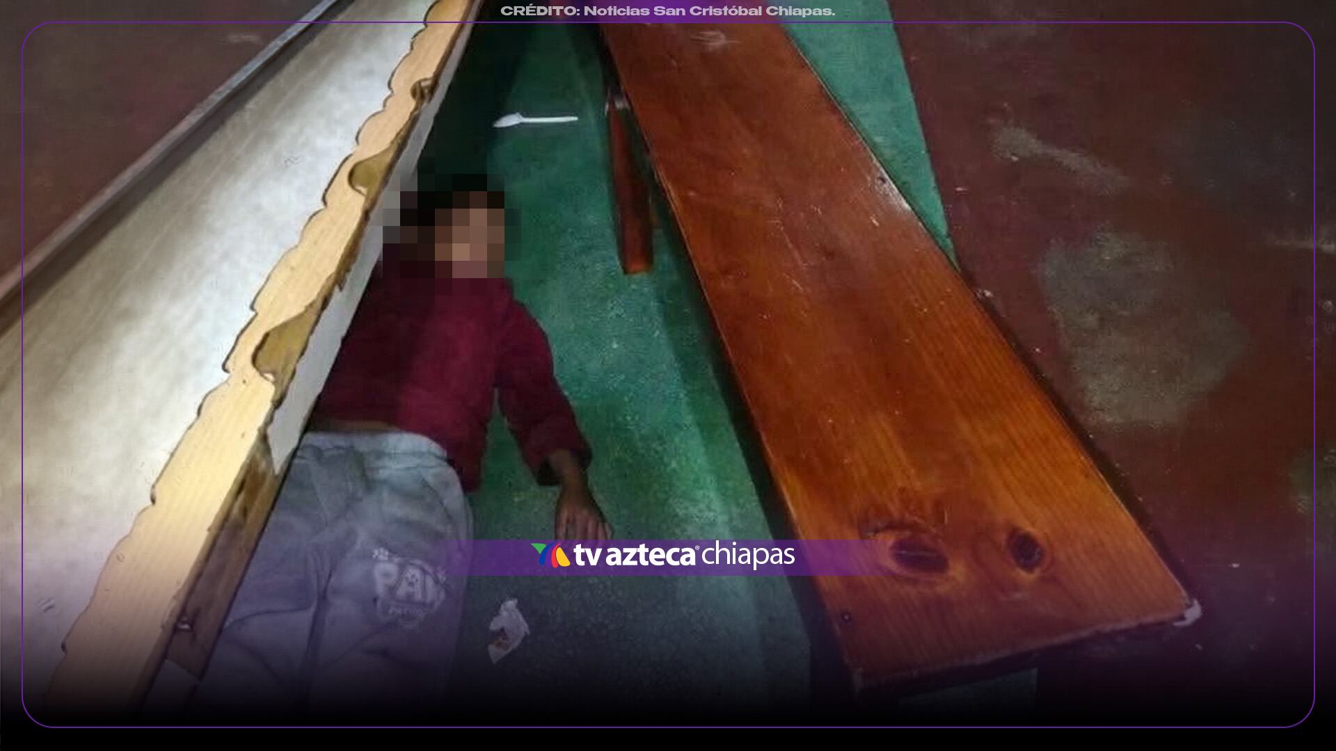 ¿Estaba desmayado? Localizan a menor solo bajo una banca en mercadito 2 en San Cristóbal de Las Casas