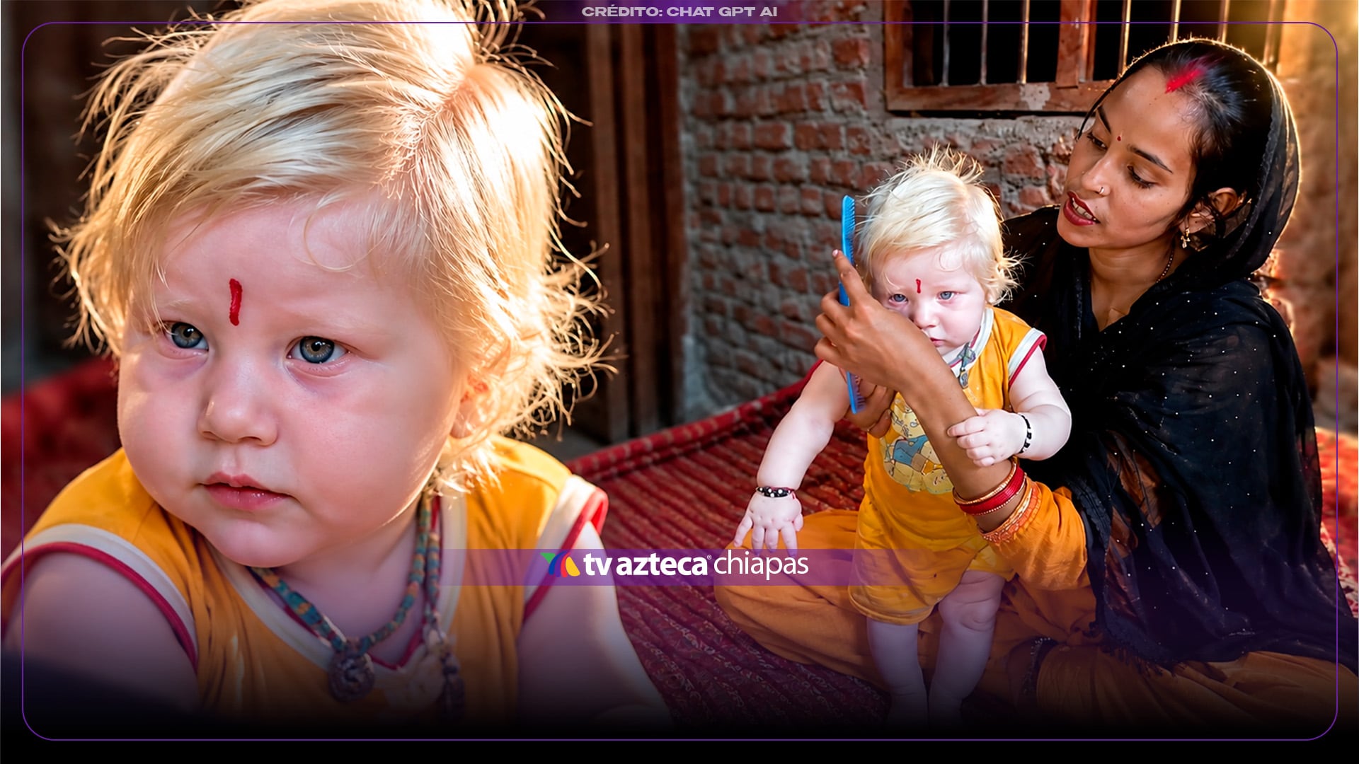 VIDEO: Niño albino en India es adorado como un dios por su piel blanca y cabello dorado