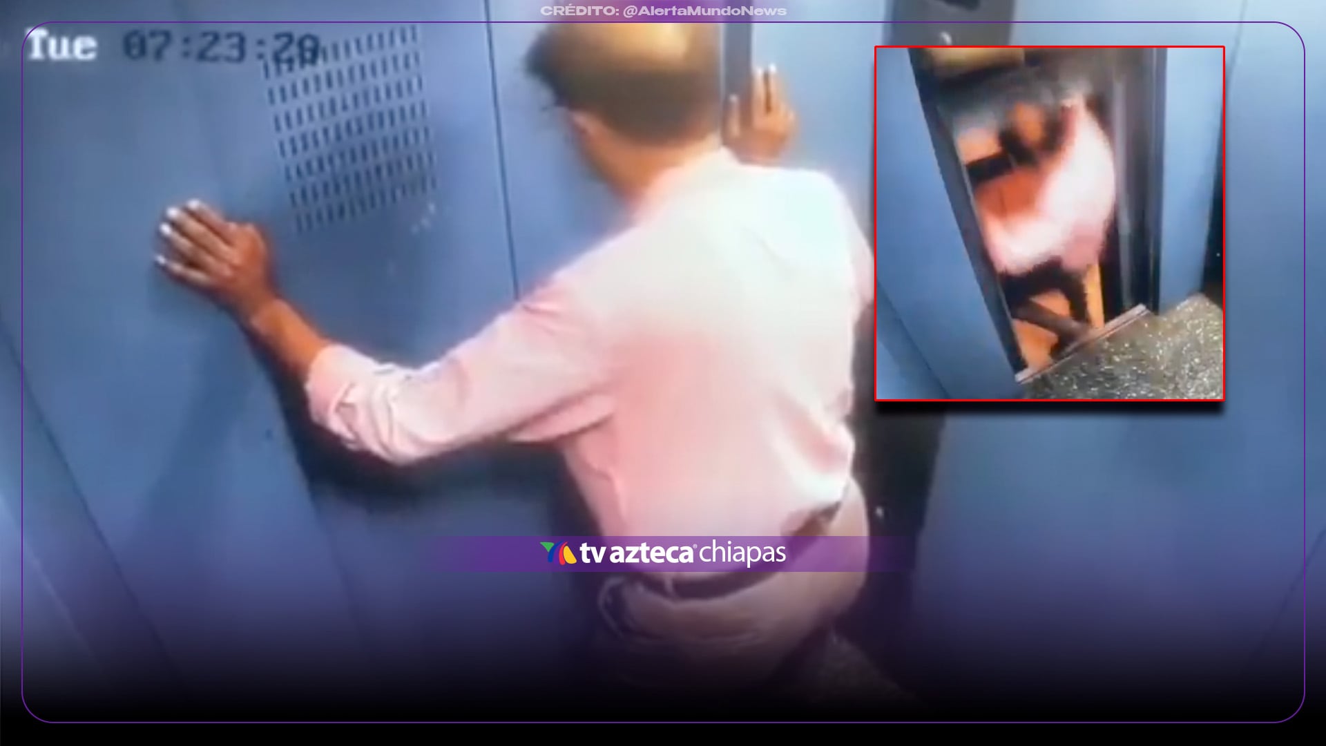VIDEO IMPACTANTE: Hombre se salva de ser aplastado por un elevador