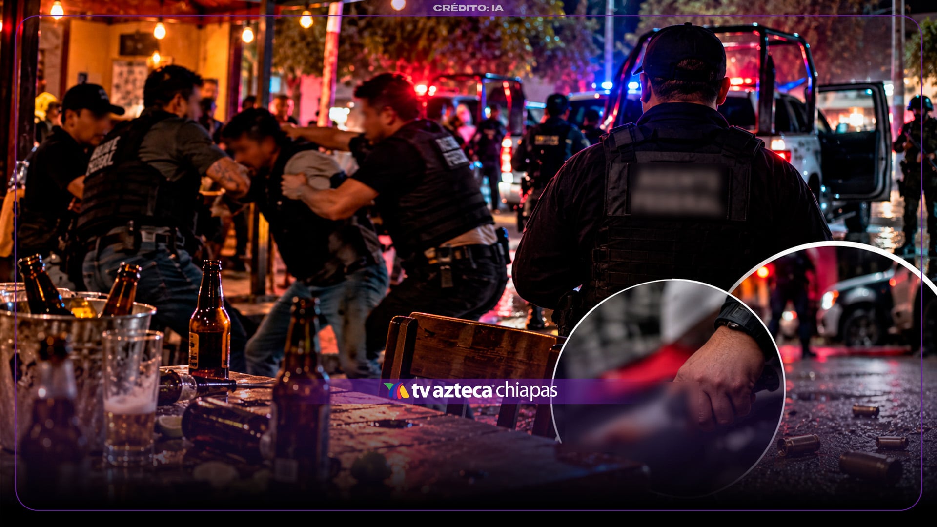 ¡Escándalo en Chiapas! Presunta riña entre agentes de seguridad termina con apuñalado y disparos