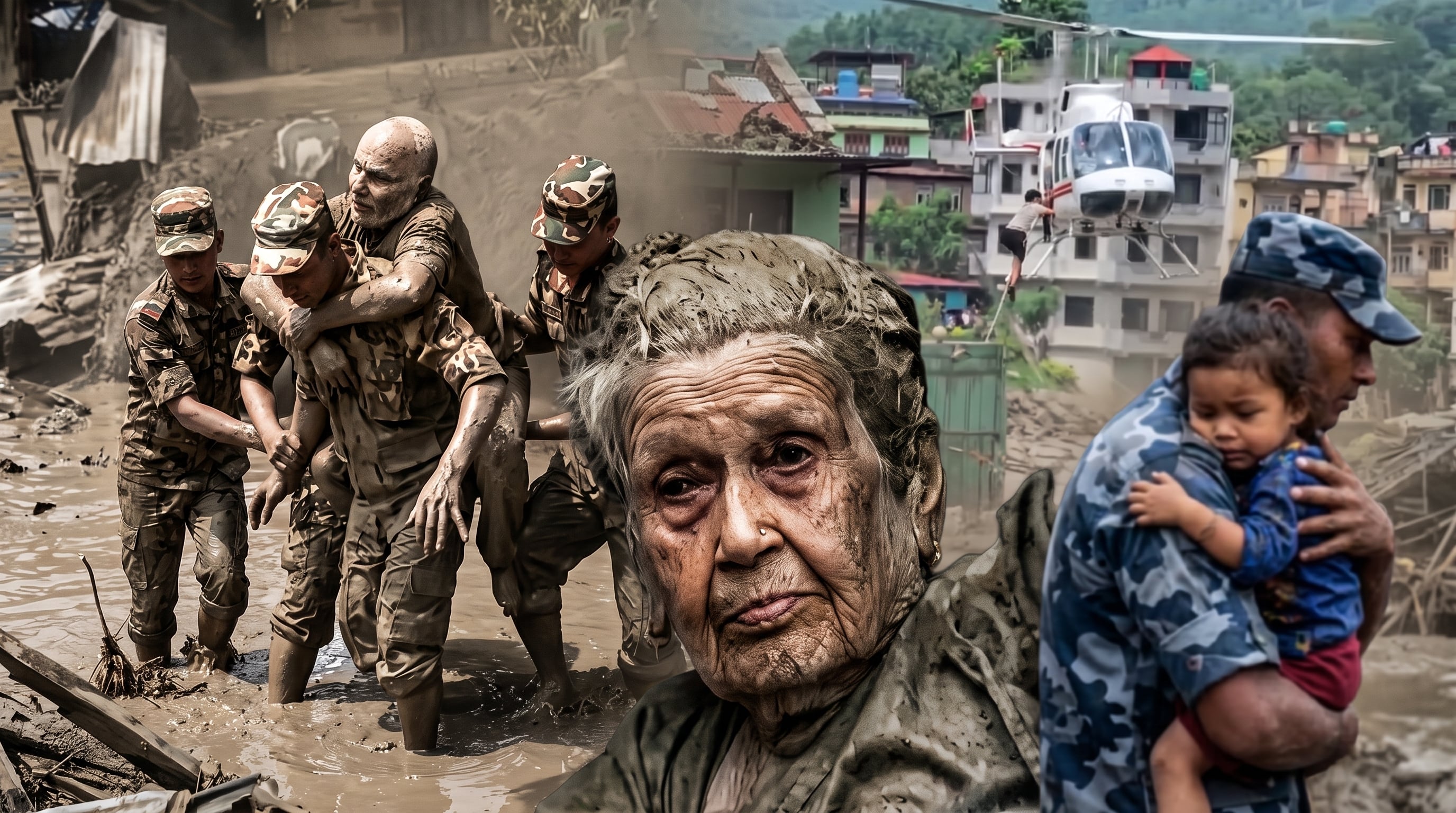 ¡Imágenes impactantes! Filtran en redes dramáticos rescates de sobrevivientes tras la avalancha de lodo en Nepal y Tíbet