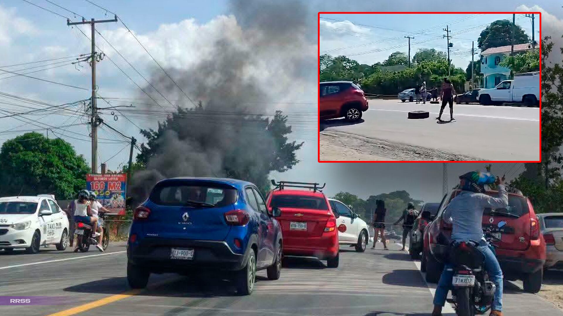 Bloquean la carretera Villahermosa-Teapa por falta de agua y luz en Bicentenario, Tabasco