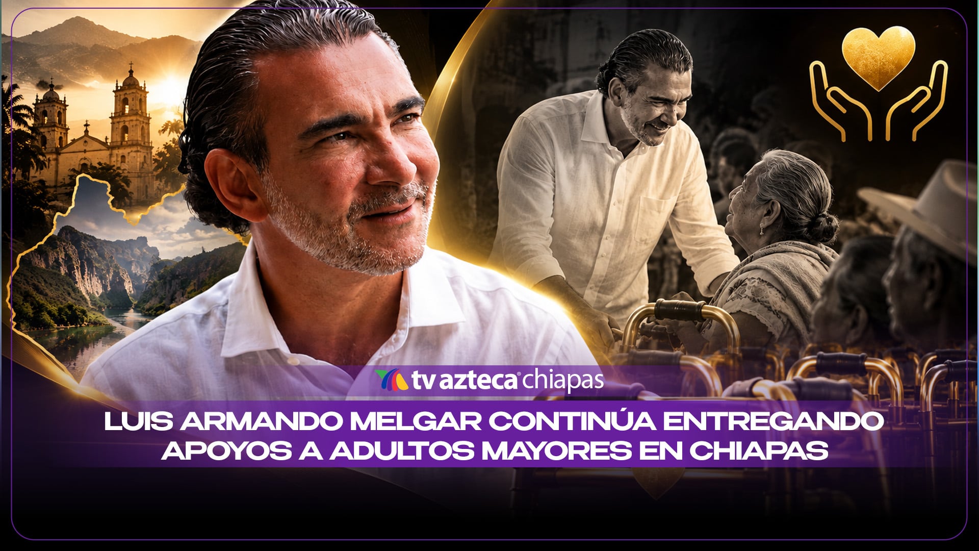 Senador Luis Armando Melgar entrega apoyos a adultos mayores que sufren de movilidad en Chiapas