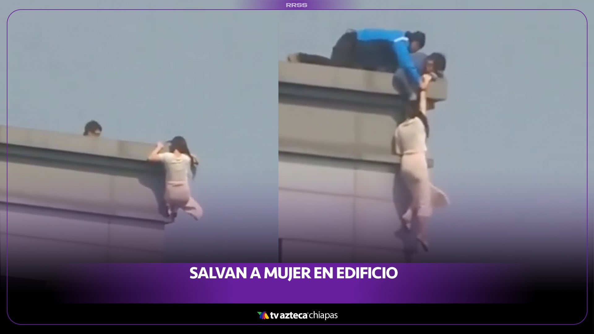SALVAN A MUJER EN EDIFICIO