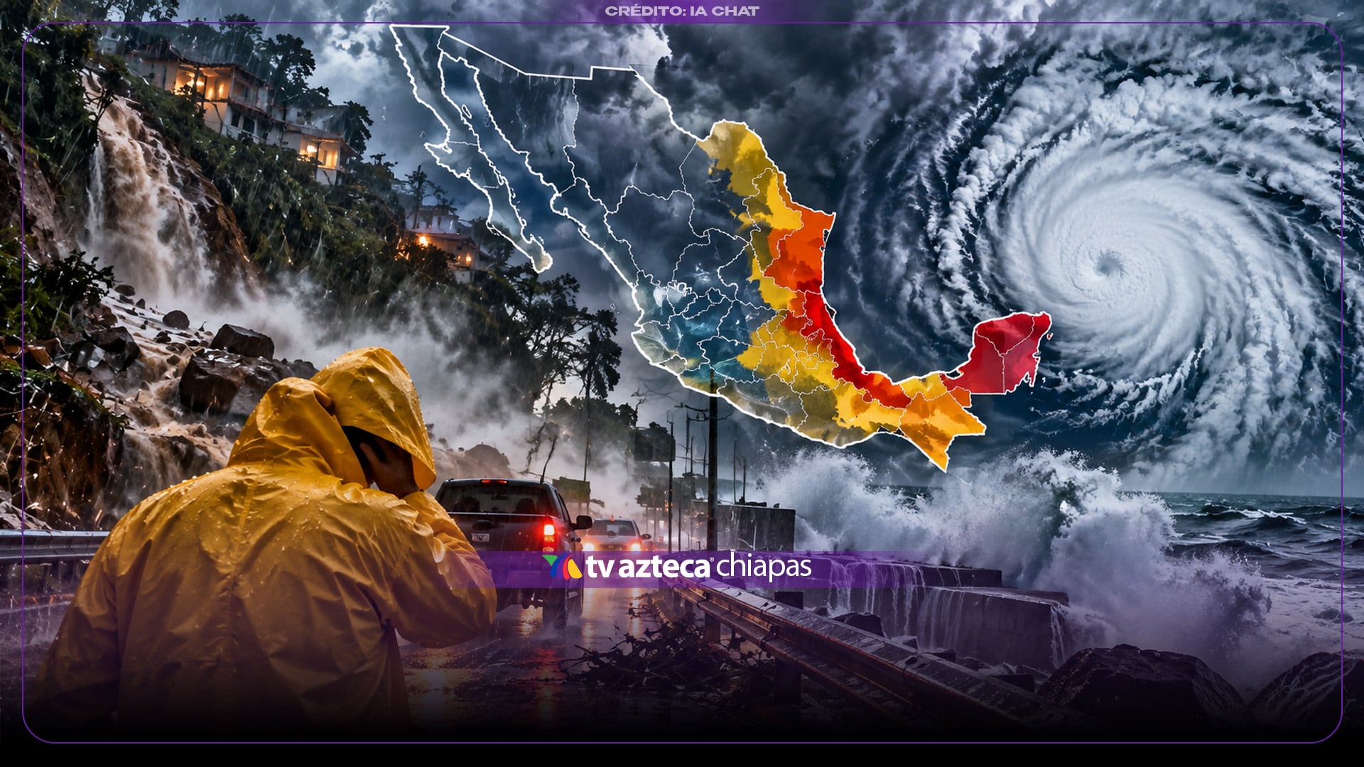 ¡Se cae el cielo en Chiapas! Los estados con lluvias intensas por el huracán Trudy en México hoy 15 de octubre
