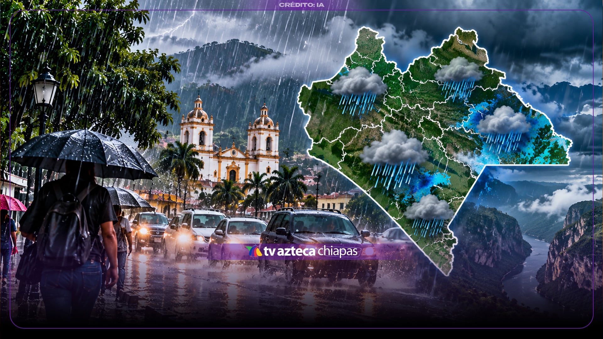 ¡Alerta roja en Chiapas! Conagua pronostica lluvias muy fuertes y temperaturas de hasta 35 °C HOY 6 de octubre
