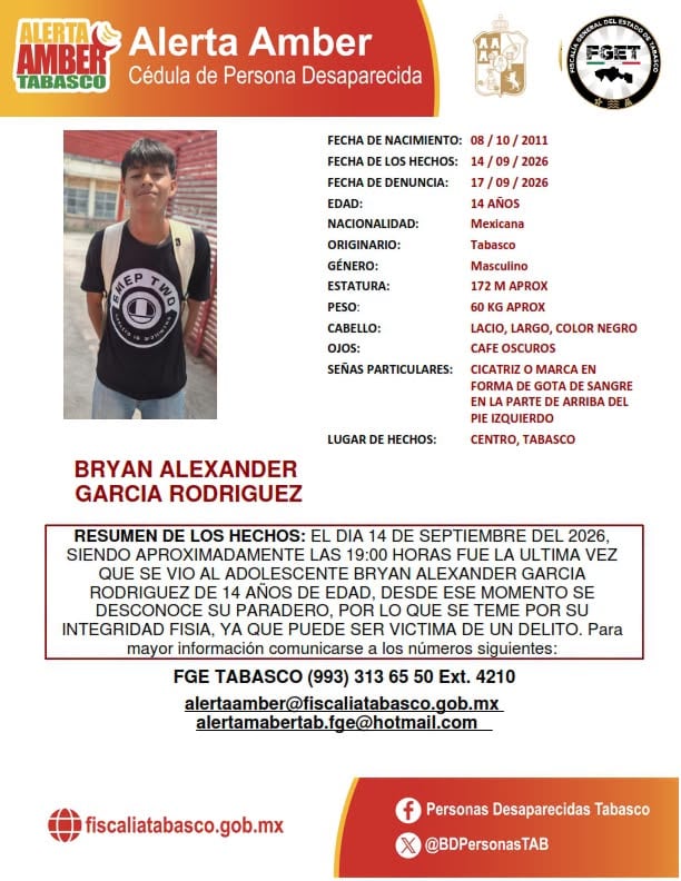 Bryan Alexander desaparecido