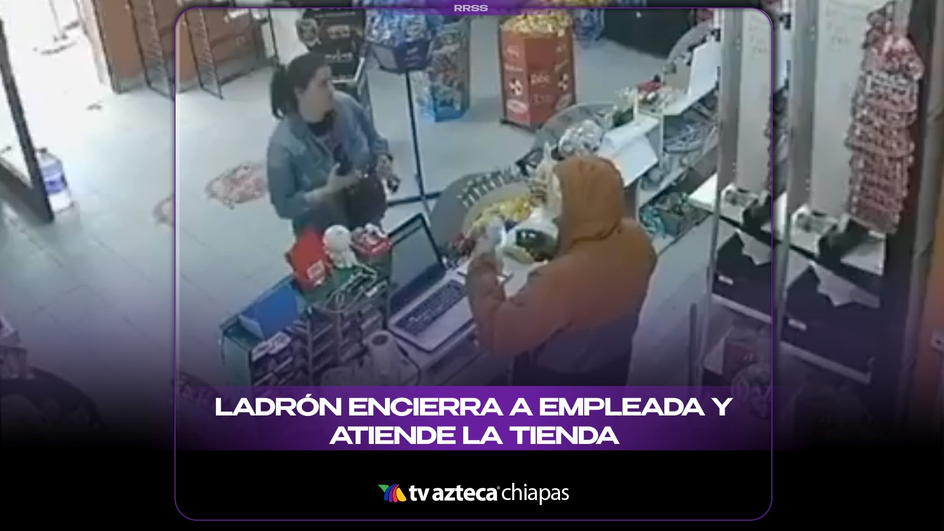 LADRÓN ENCIERRA A EMPLEADA Y ATIENDE LA TIENDA