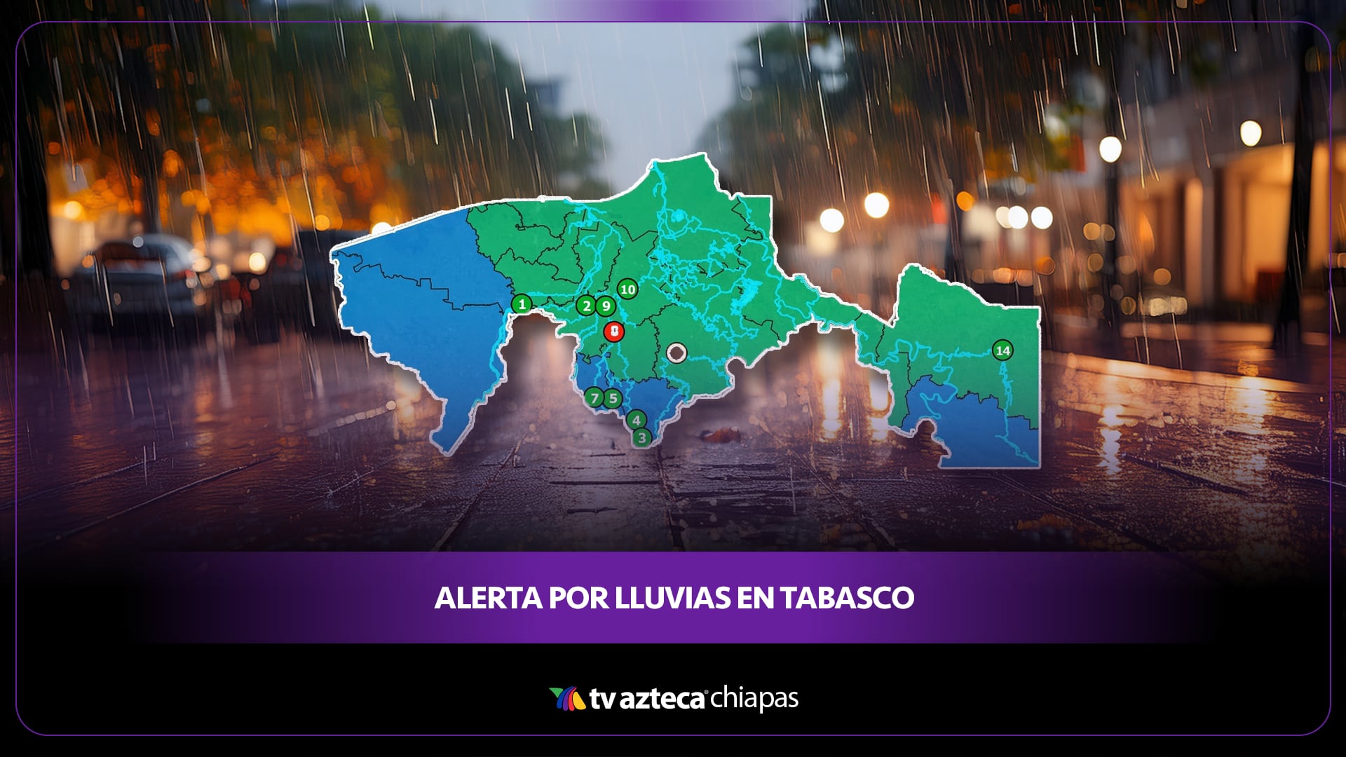 Municipios de Tabasco con lluvias hoy 24 de septiembre