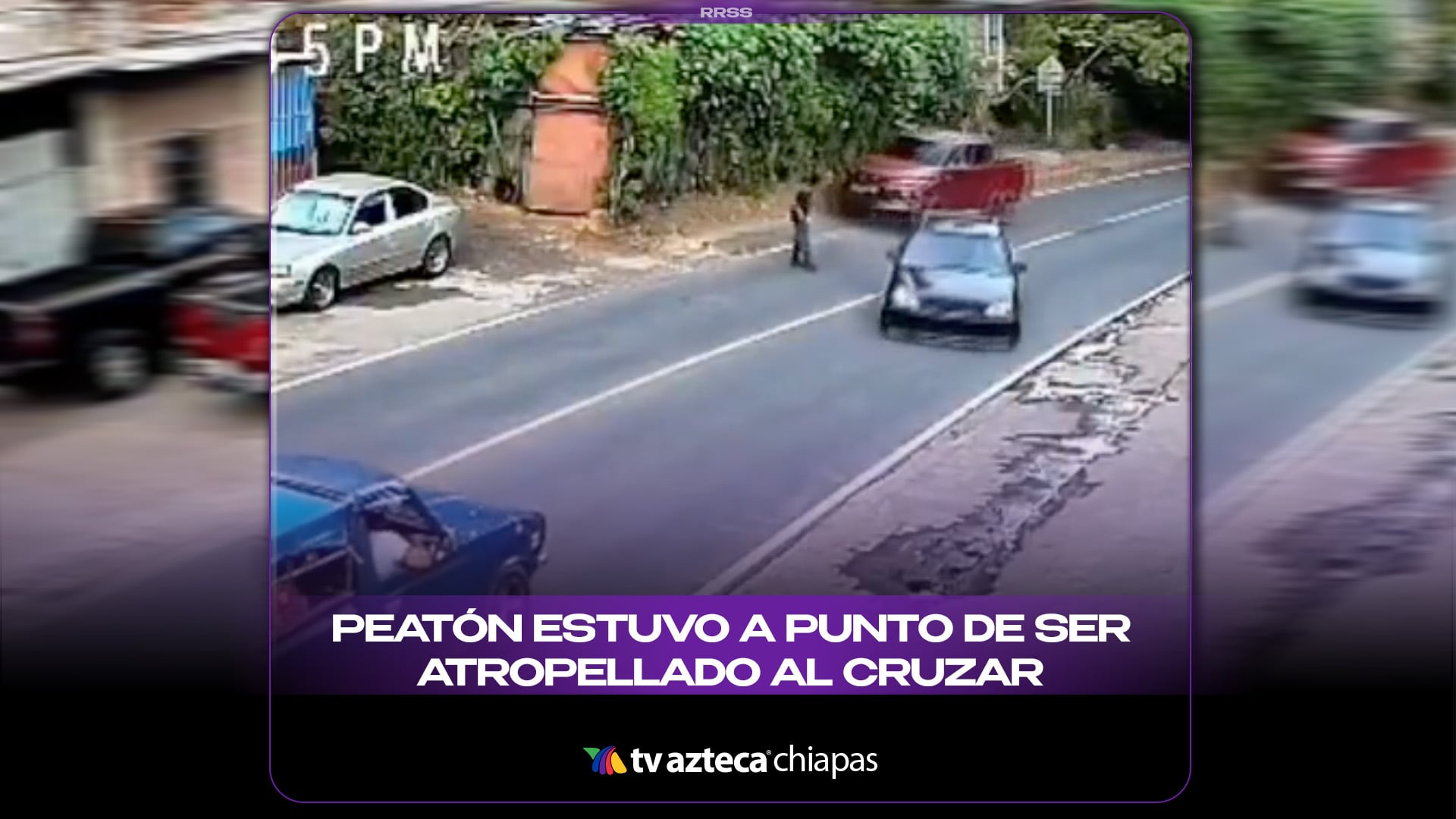 PEATÓN ESTUVO A PUNTO DE SER ATROPELLADO AL CRUZAR
