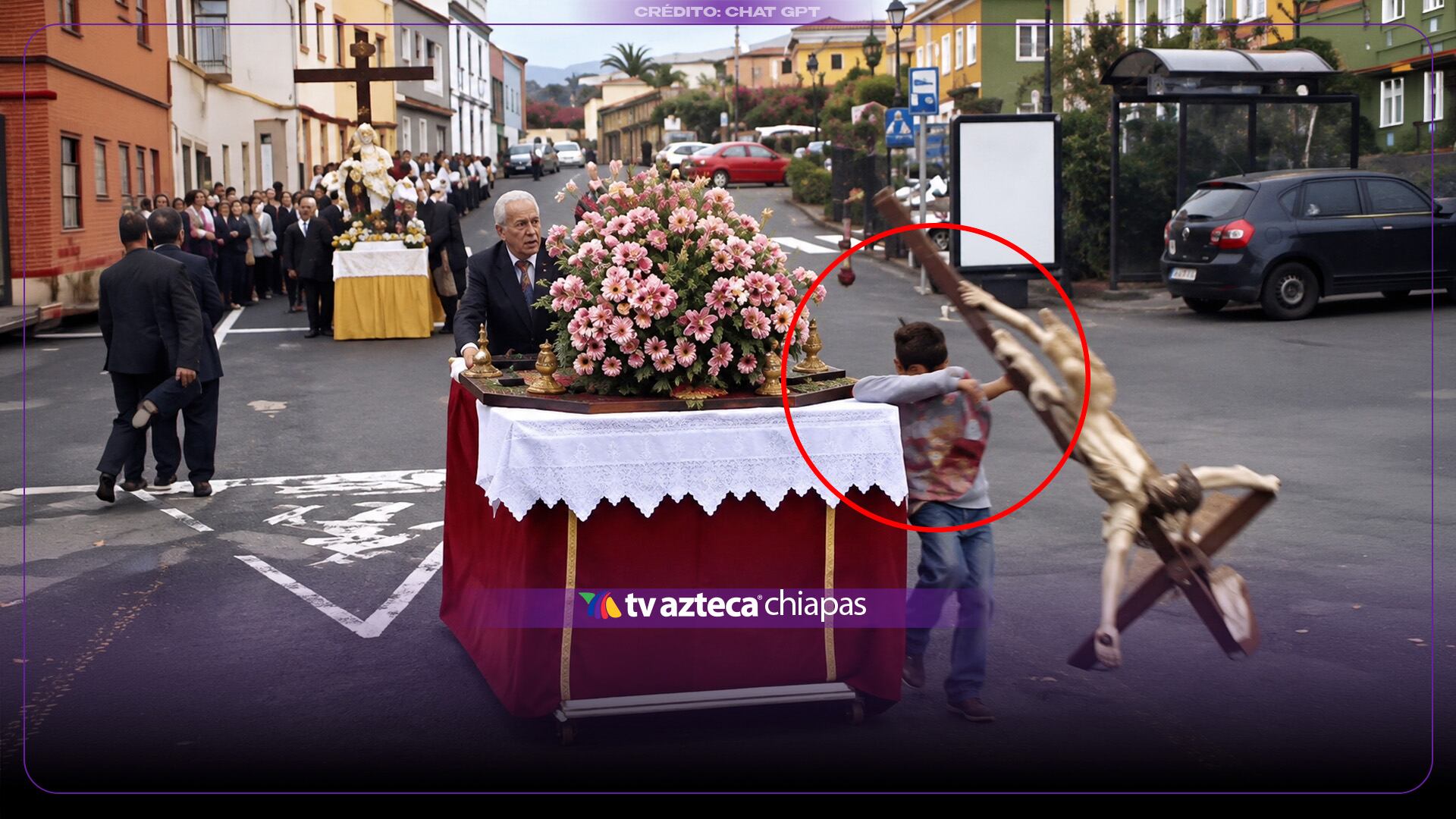 ¡Escalofriante VIDEO! Cruz cae sobre un niño en plena procesión religiosa 
