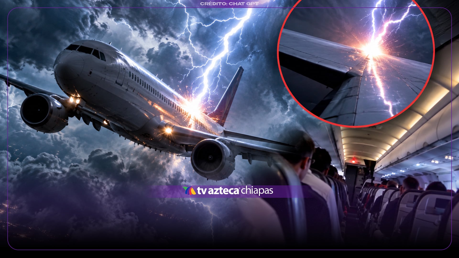 ¡Impactante VIDEO! Un rayo golpea a un avión en pleno vuelo y aterroriza a los pasajeros